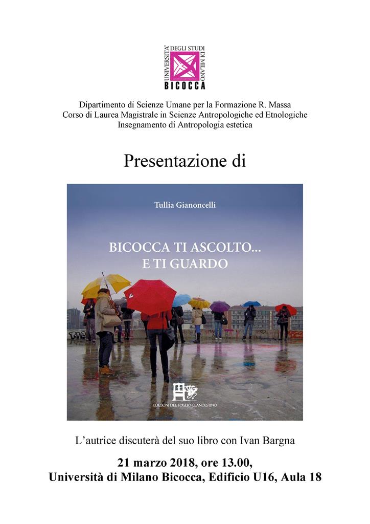 Bicoccatiascolto e tiguardo UnivBICOCCA 21 03 2018