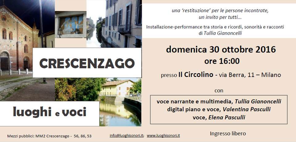 Crescenzago. luoghi e voci